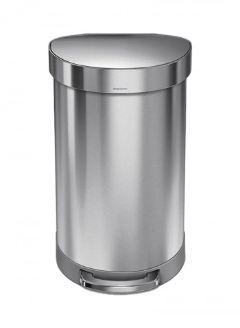 Semi-Round Step Bin With Lid Silver 45L