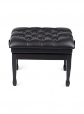 Chloris Adjustable Leather Bench Black 58x49x41centimeter