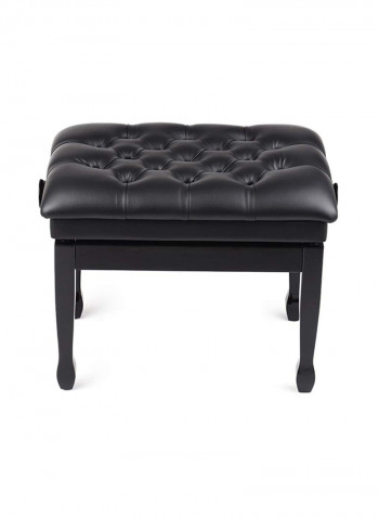 Chloris Adjustable Leather Bench Black 58x49x41centimeter