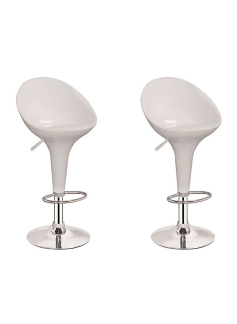 Modern Height Adjustable Swivel Chair White/Silver