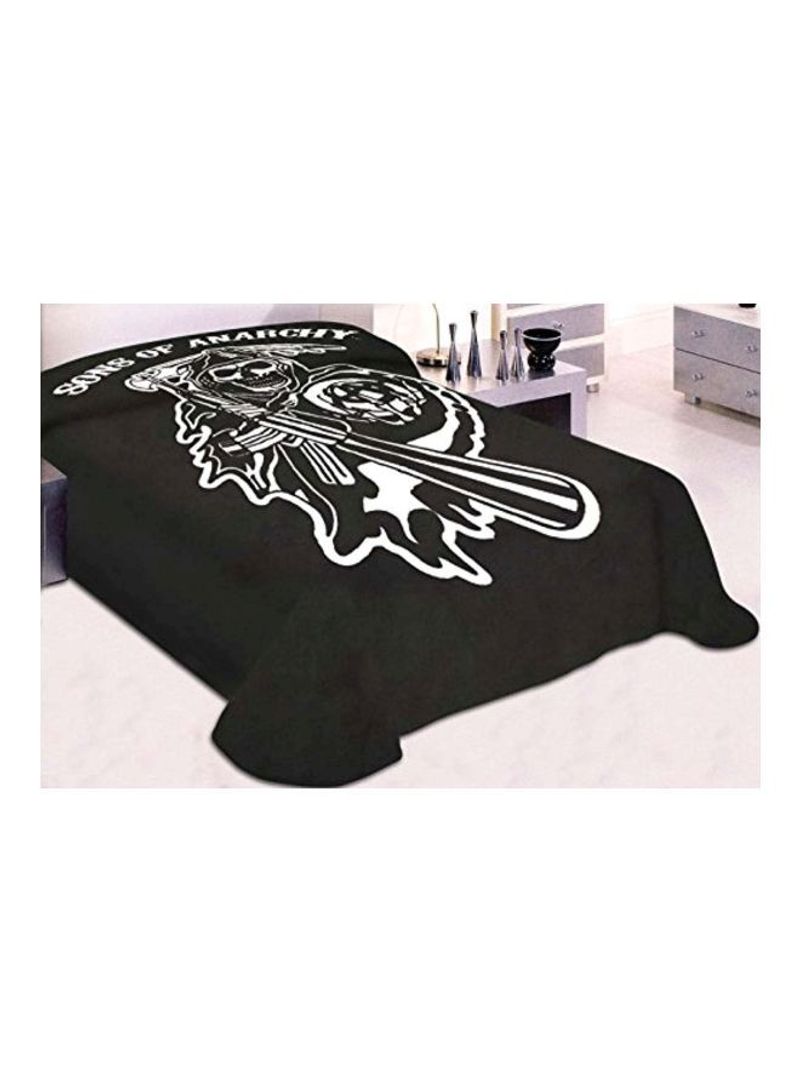 Sons Of Anarchy Reaper Printed Blanket Polyester Black/White 87x79inch