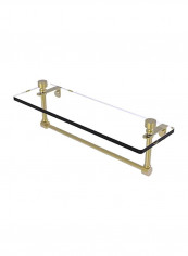 Vanity Integrated Towel Bar And Glass Shelf Satin Brass 16x5x5inch
