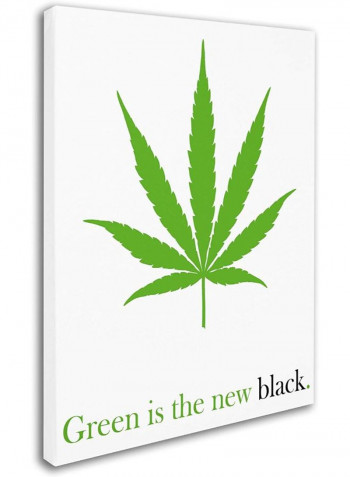 The Black Wall Canvas Wall Art White/Green 18 x 24inch