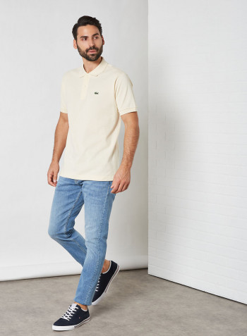 Classic Fit Polo Naturel Clair