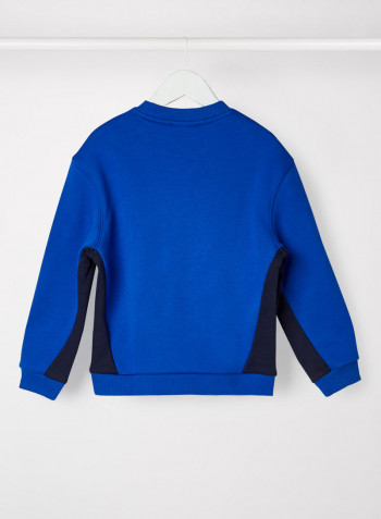 Kids Wordmark Colourblock Sweatshirt Lazuli/Navy Blue