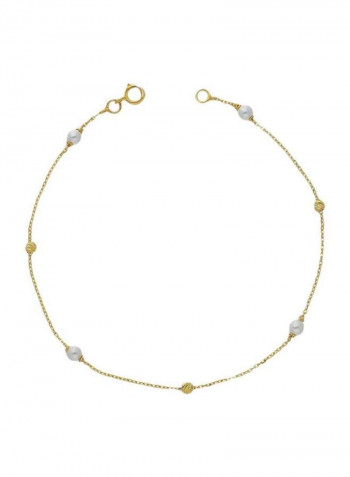 21 Karat Gold Stone Beaded Bracelet