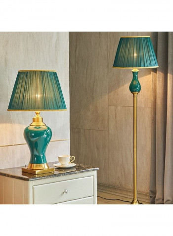 Handmade Ceramic Retro Table Lamp Blue/Golden