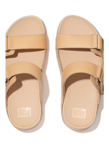 Men's Gogh Moc Slide in Leather Sandal Beige