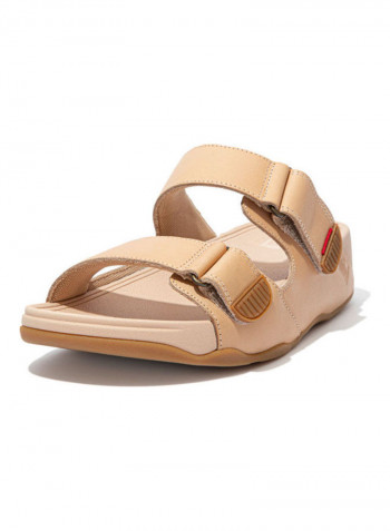 Men's Gogh Moc Slide in Leather Sandal Beige