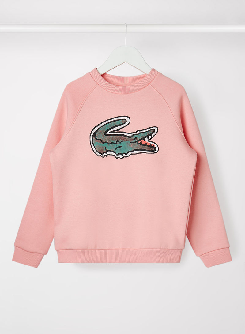 Kids Crocodile Graphic Fleece Sweatshirt Bagatelle Pink