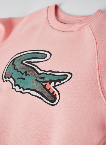 Kids Crocodile Graphic Fleece Sweatshirt Bagatelle Pink