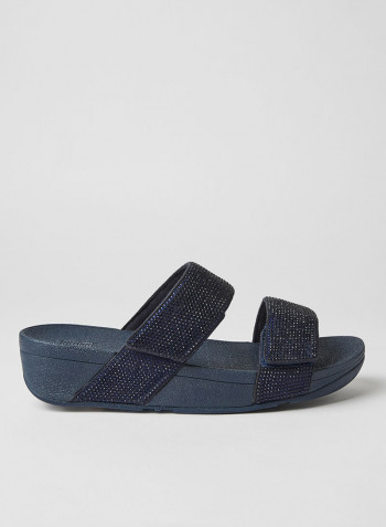 Rinestone Dual Strap Fitflops Midnight Navy