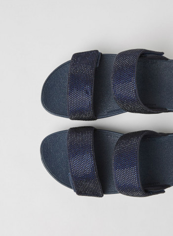 Rinestone Dual Strap Fitflops Midnight Navy