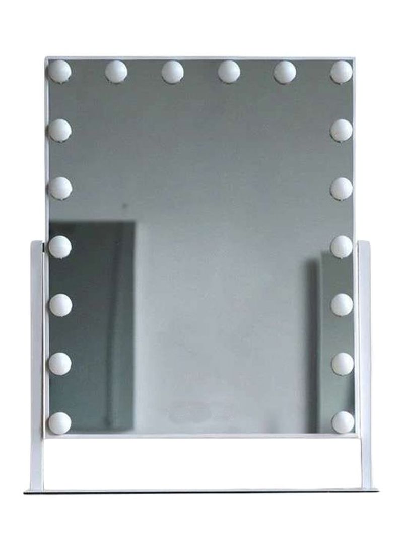 Vanity Make Up Mirror With LED White/Silver 56x66centimeter