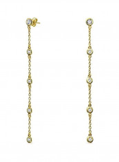 14 Karat Gold Plated Sterling Silver Dangle Earrings