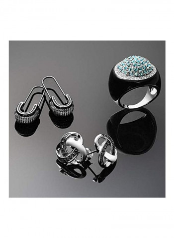 925 Sterling Silver 1.76 Carat Cubic Zirconia Studded Earrings