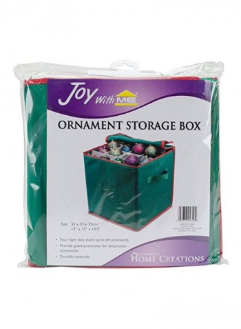 Ornament Storage Box Green/Red 33x33x35centimeter