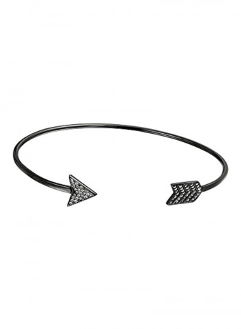 925 Sterling Silver Cubic Zirconia Studded Cuff Bracelet