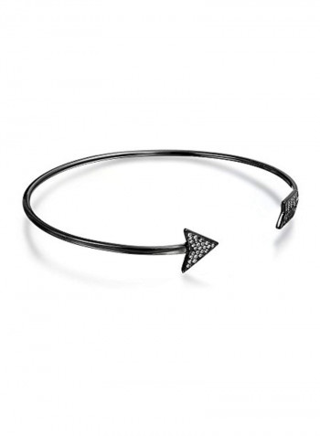925 Sterling Silver Cubic Zirconia Studded Cuff Bracelet