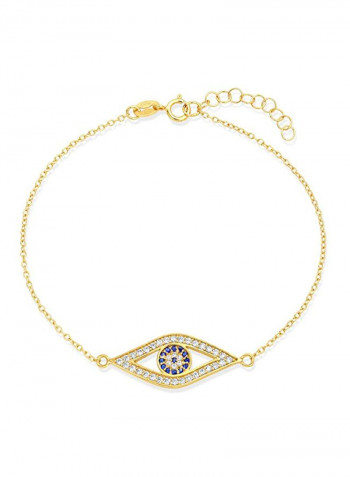 925 Sterling Silver Gold Plated Evil Eye Bracelet