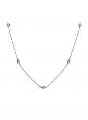 925 Sterling Silver Cubic Zirconia Studded Chain Necklace