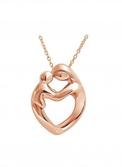 925 Sterling Silver Rose Gold Plated Mother Loving Child Heart Shaped Pendant Necklace reviews 925 Sterling Silver Rose Gold Plated Mother Loving Child Heart Shaped Pendant Necklace