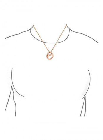 925 Sterling Silver Rose Gold Plated Mother Loving Child Heart Shaped Pendant Necklace