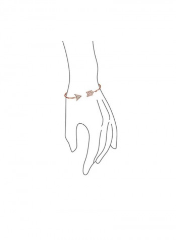 Rose Gold Plated 925 Sterling Silver Cubic Zirconia Studded Arrow Tip Bangle