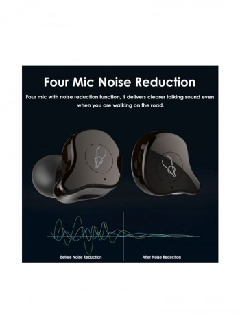 E12 Bluetooth In-Ear Earphones With Mic Black