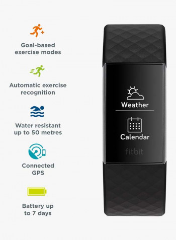 Charge 3 Fitness Tracker With Swim Tracking Black/Graphite