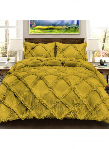 3-Piece Duvet Cover Set Cotton Beige 114 x 96inch