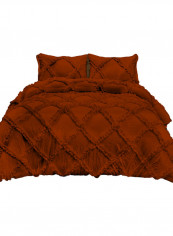 3-Piece Duvet Cover Set Cotton Brown 102 x 86inch