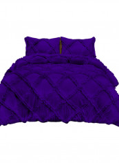 3-Piece Duvet Cover Set Cotton Purple 102 x 86inch