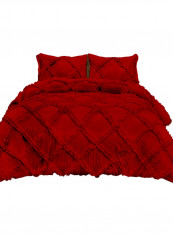 3-Piece Duvet Cover Set Cotton Red 102 x 86inch reviews 3-Piece Duvet Cover Set Cotton Red 102 x 86inch