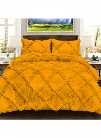 3-Piece Duvet Cover Set Cotton Orange 53 x 78inch