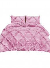 3-Piece Duvet Cover Set Cotton Pink 53 x 78inch reviews 3-Piece Duvet Cover Set Cotton Pink 53 x 78inch