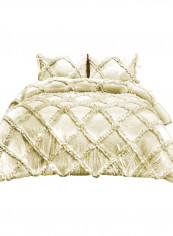 3-Piece Duvet Cover Set Cotton Beige 114 X  96inch