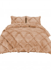 3-Piece Duvet Cover Set Cotton Peach 114 x 96inch