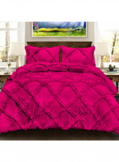 3-Piece Duvet Cover Set Cotton Pink 102 X  86inch