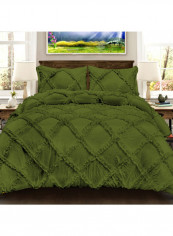 3-Piece Duvet Cover Set Cotton Green 102 X  86inch