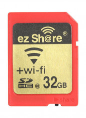 WiFi SDHC Class 10 Flash Card 32GB Red/Gold/Black