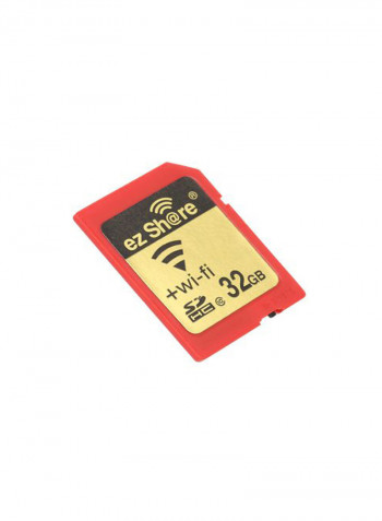 WiFi SDHC Class 10 Flash Card 32GB Red/Gold/Black
