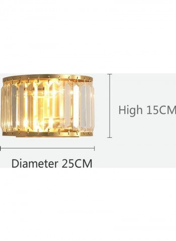 E14 LED Copper Crystal Wall Light Gold/Clear