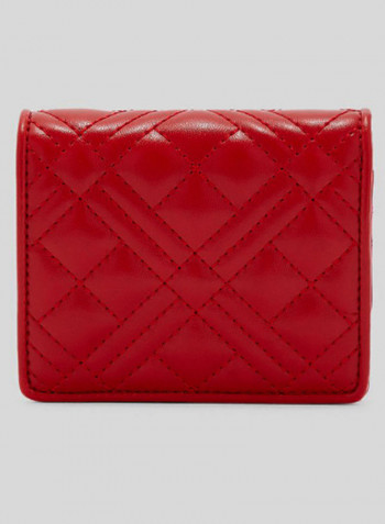 Slim And Lightweight Multi Slot Purse Red/Gold