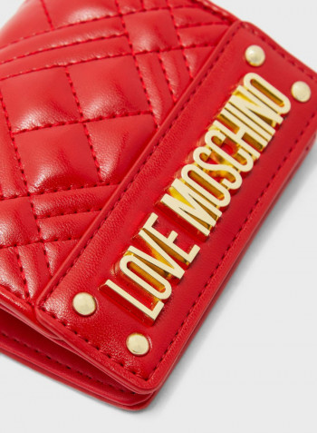 Slim And Lightweight Multi Slot Purse Red/Gold