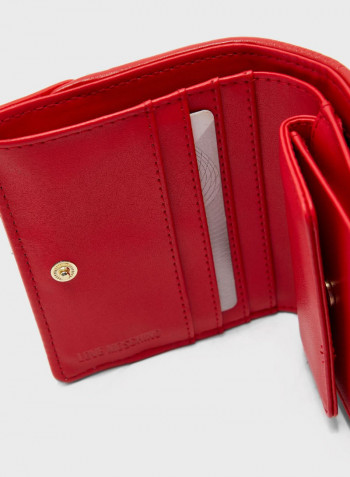 Slim And Lightweight Multi Slot Purse Red/Gold