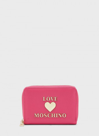 Logo Detail Zip Through Coin Purse Pink