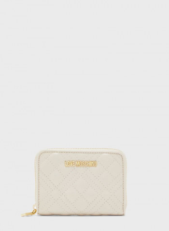 Quilted Zip Through Purse White