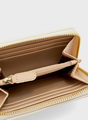 Quilted Zip Through Purse White