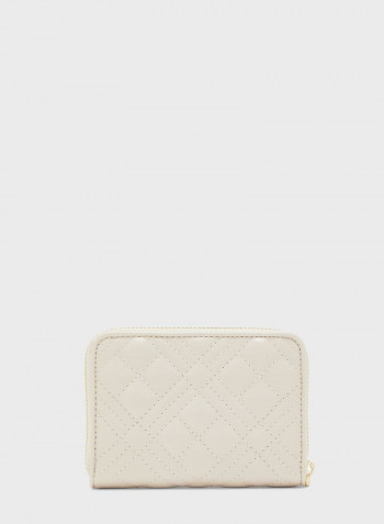 Quilted Zip Through Purse White